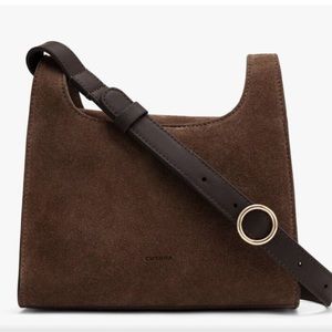 Mini Double Loop Bag in Suede